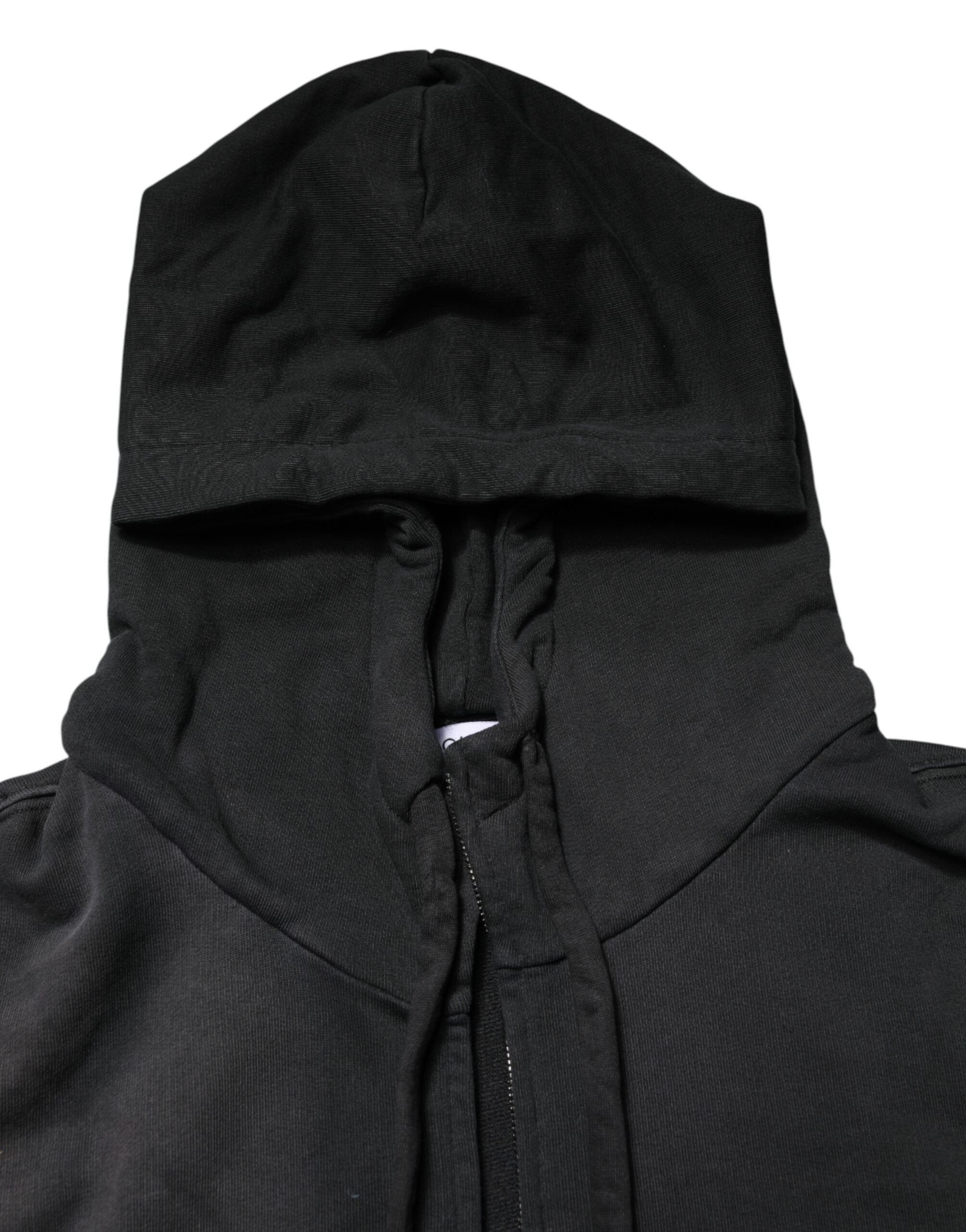 Black Logo Zipped Hooded Sweatshirt Sweater