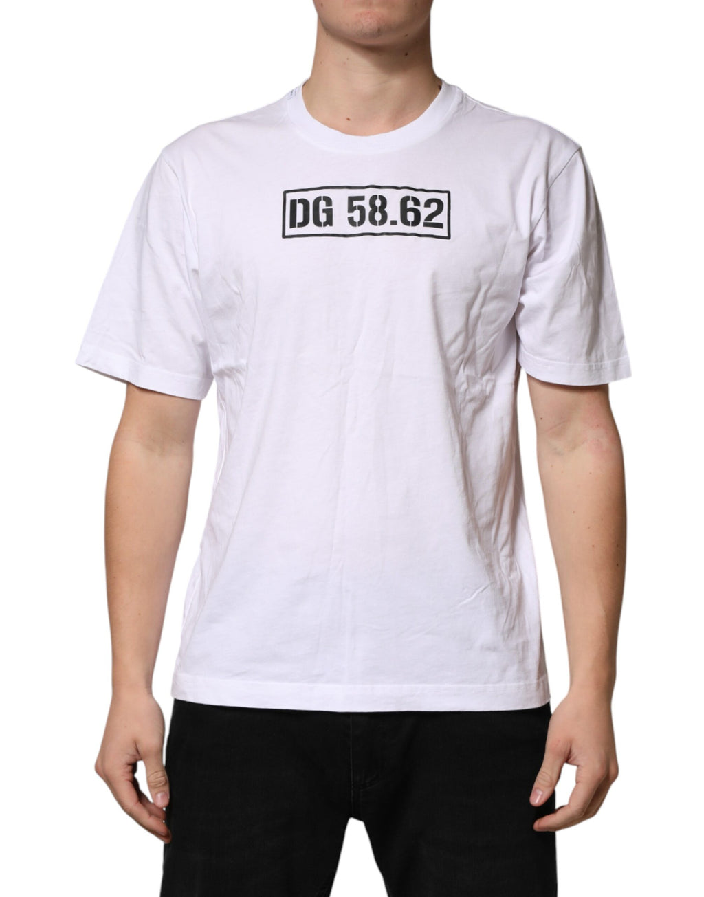 White Graphic Cotton Men Crew Neck T-shirt