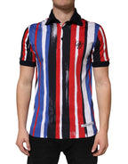 Multicolor Stripes Cotton Men Polo T-shirt