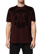 Maroon DG Crown Floral Crewneck Men T-shirt