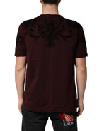 Maroon DG Crown Floral Crewneck Men T-shirt
