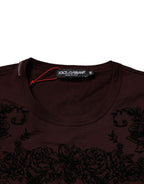 Maroon DG Crown Floral Crewneck Men T-shirt