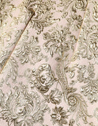 Beige Gold Floral Brocade Sleeveless Dress