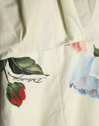 Beige Floral Sleeveless A-line Dress