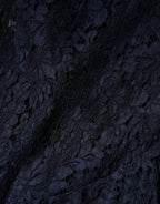 Blue Lace Ruffle A-line Knee Length Dress