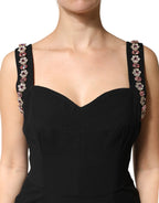 Black Embellished Bodycon Long Gown Dress