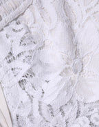 White Cotton Cut Out Mid Waisted Bermuda Shorts