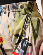 Multicolor Graffiti HighWaist Bermuda Shorts