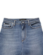 Blue Washed Cotton Skinny Denim Trouser Jeans