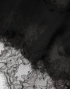 Black Silk Floral Lace Chemise Lingerie Top