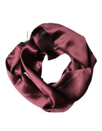 Maroon Silk Satin Fringes Neck Foulard Scarf