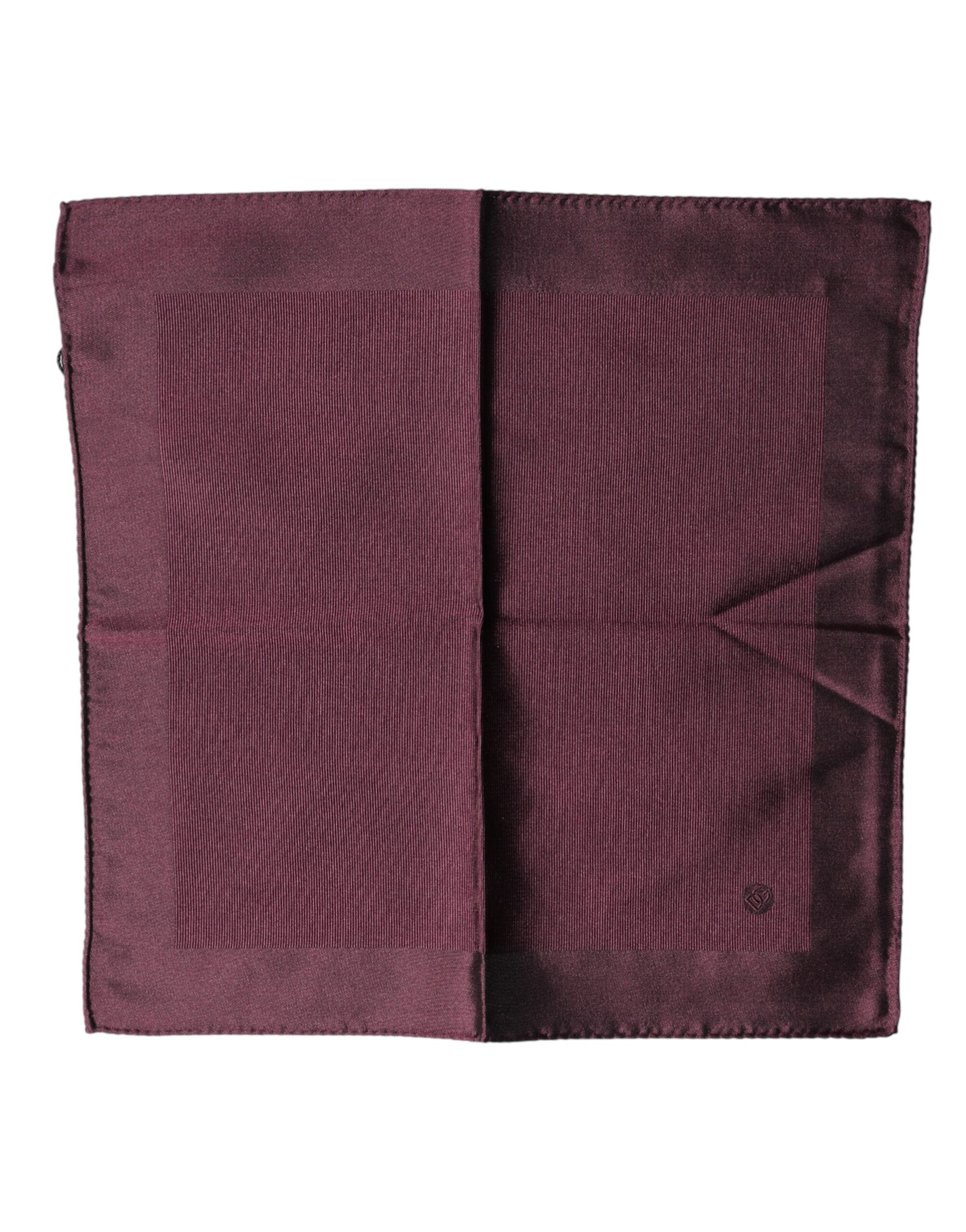 Maroon Logo Silk Square Handkerchief Scarf