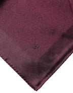 Maroon Logo Silk Square Handkerchief Scarf