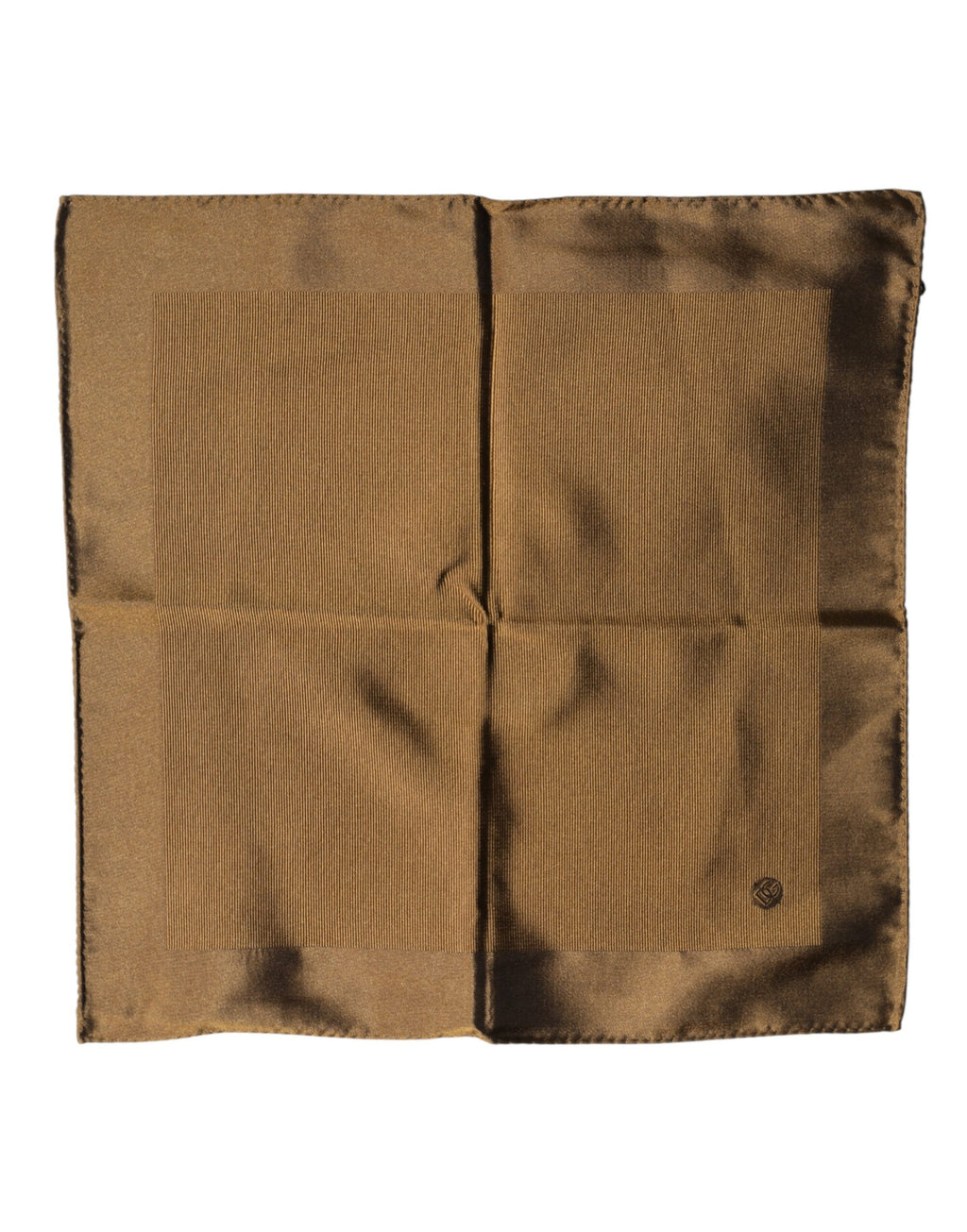 Brown Logo Silk Men Square Handkerchief Scarf
