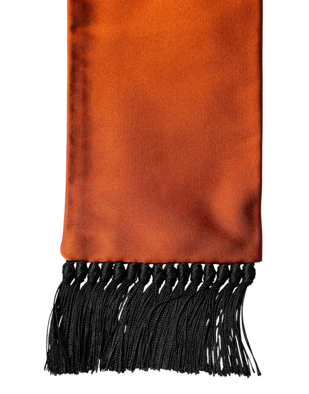 Orange Silk Fringes Neck Wrap Foulard Scarf