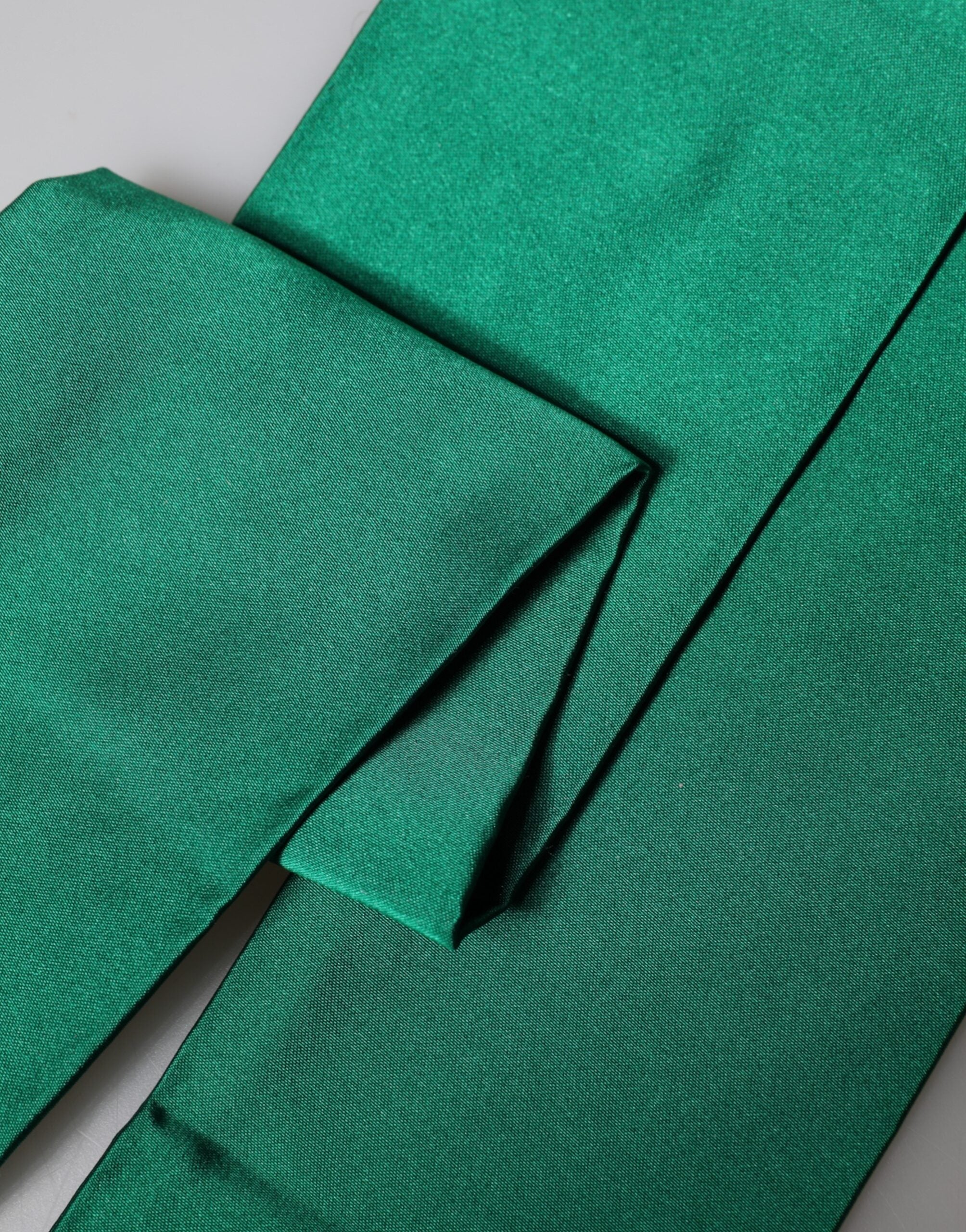 Green Silk Fringes Neck Wrap Foulard Scarf