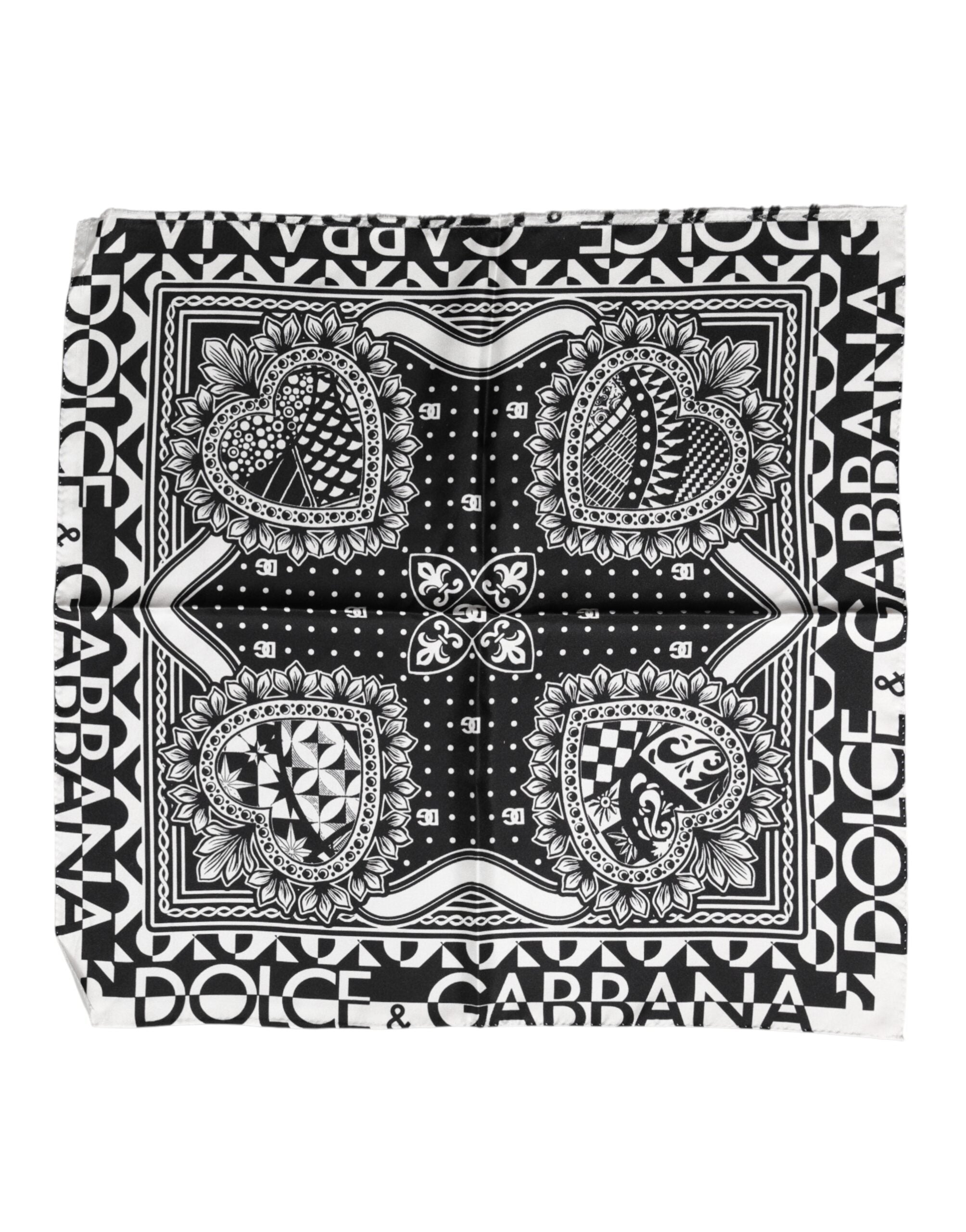 Black Bandana Print Silk Neck Foulard Scarf