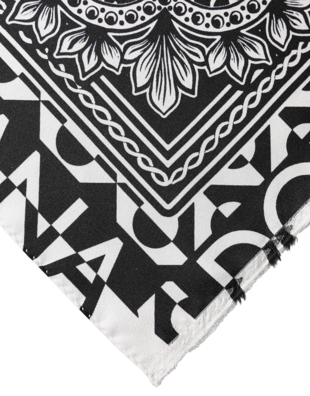 Black Bandana Print Silk Neck Foulard Scarf