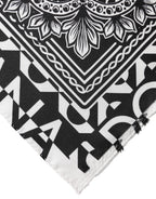 Black Bandana Print Silk Neck Foulard Scarf