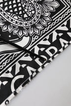 Black Bandana Print Silk Neck Foulard Scarf