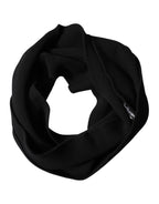 Black Wool Knitted Neck Wrap Foulard  Scarf