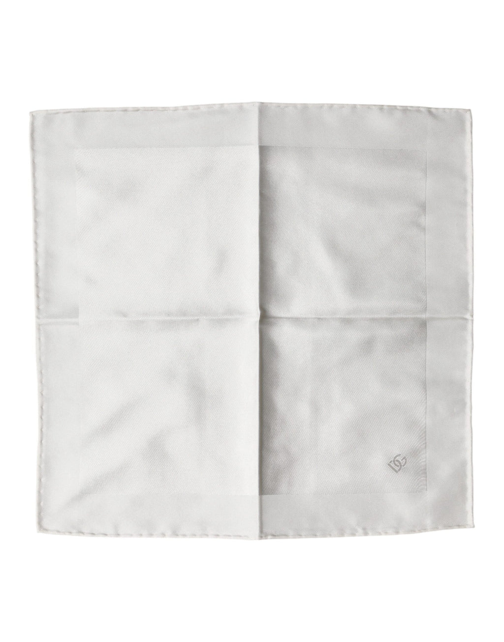 White Logo Silk Square Handkerchief Scarf