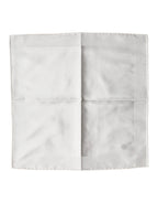 White Logo Silk Square Handkerchief Scarf