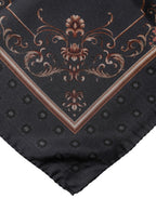 Black Patterned Square Foulard Scarf