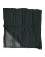 Dark Green Silk Neck Wrap Foulard  Scarf