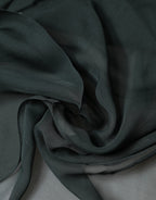 Dark Green Silk Neck Wrap Foulard  Scarf
