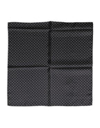 Black Polka Dot Silk Square Foulard Scarf