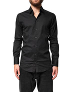 Black GOLD Cotton Men Dress Formal Shirt