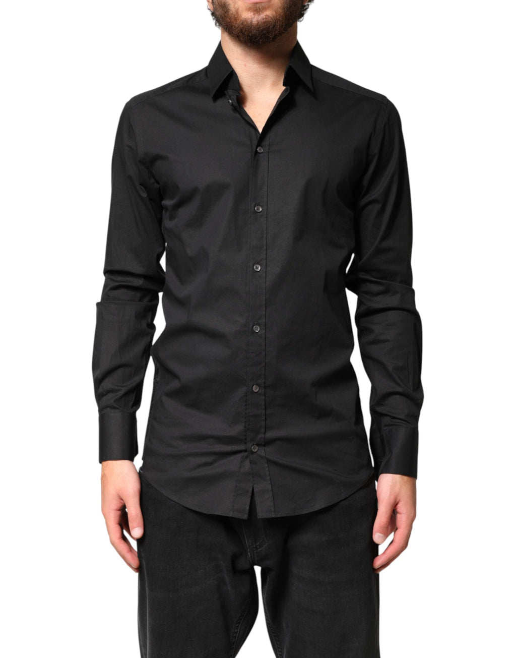 Black GOLD Cotton Men Dress Formal Shirt