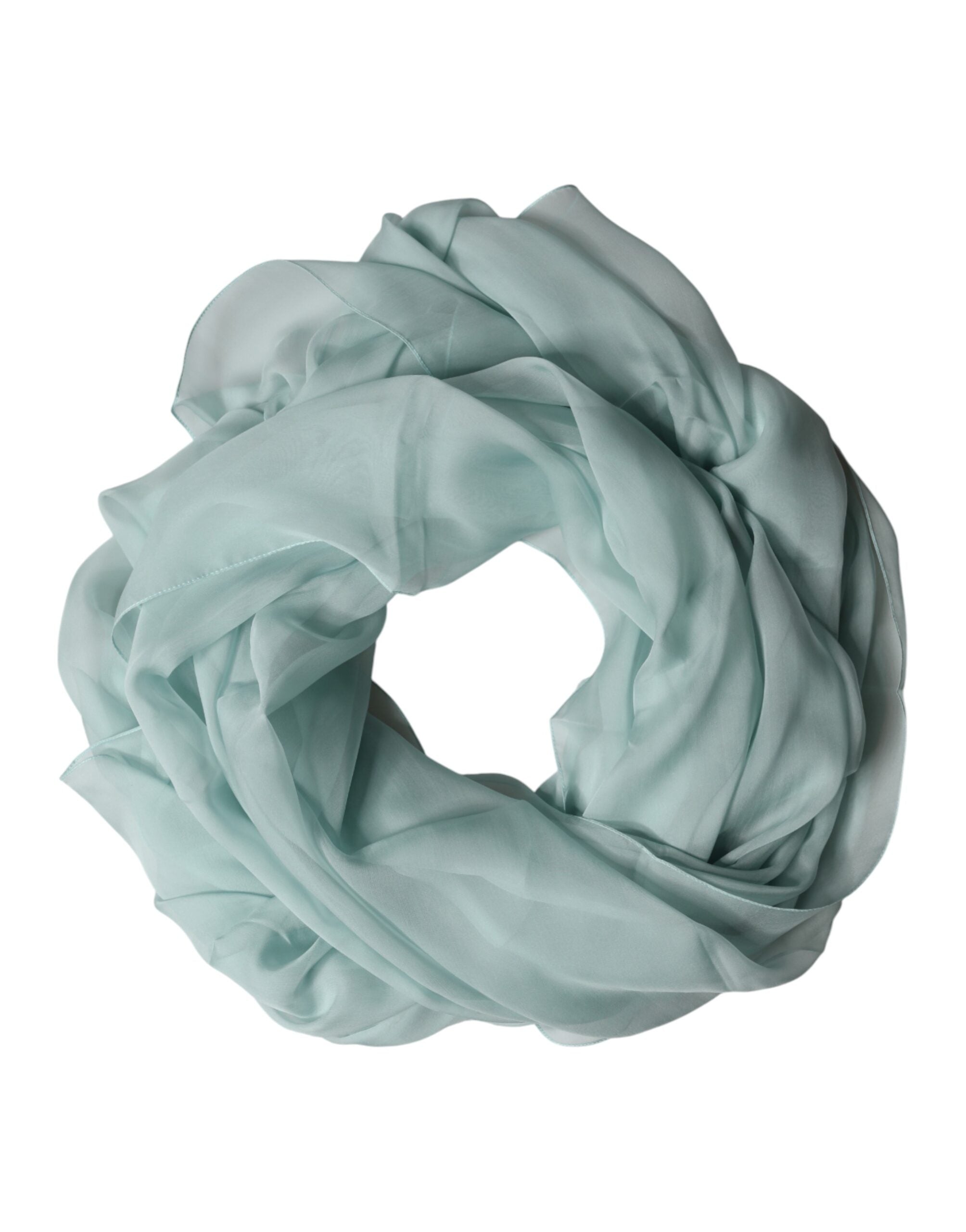 Light Teal Silk Stole Neck Wrap Shawl  Scarf