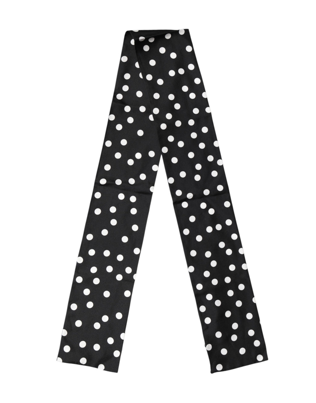 Scarf Black Polka Dot Silk Neck Wrap Foulard