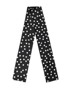 Scarf Black Polka Dot Silk Neck Wrap Foulard