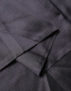 Black Satin Silk Fringes Neck Foulard Scarf