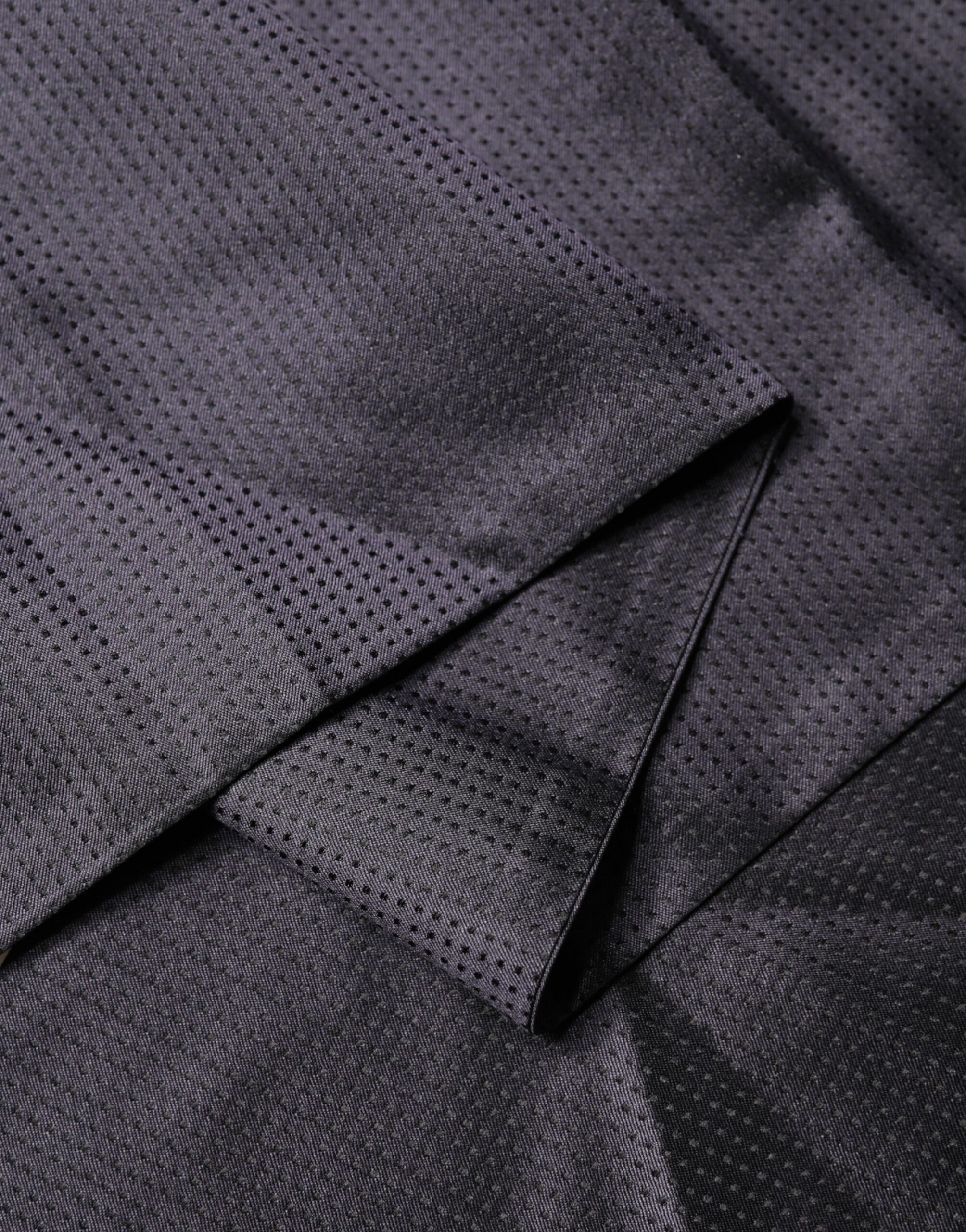 Black Satin Silk Fringes Neck Foulard Scarf