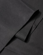 Black Satin Silk Fringes Neck Foulard 143.5cm x15cm Scarf