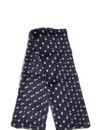 Blue Polka Dot Silk Neck Wrap Shawl 205cm x 132cm Scarf
