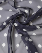 Blue Polka Dot Silk Square Foulard 91.5cm x 89.5cm Scarf