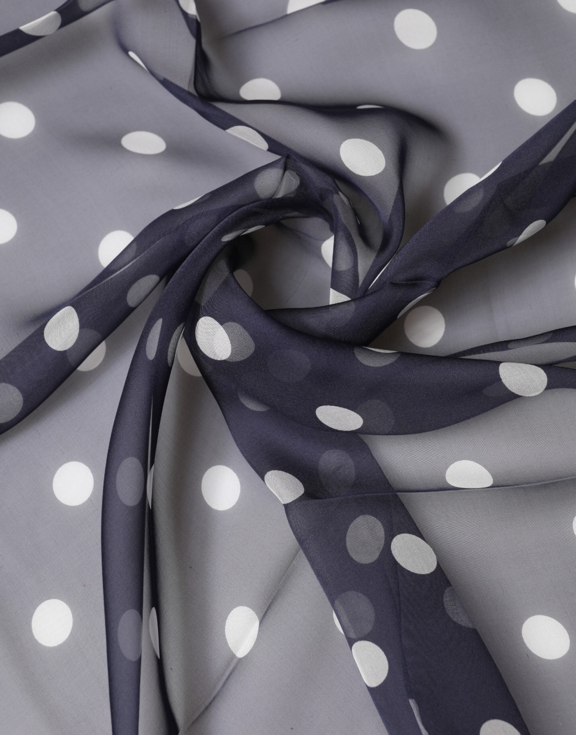 Blue Polka Dot Silk Square Foulard 91.5cm x 89.5cm Scarf