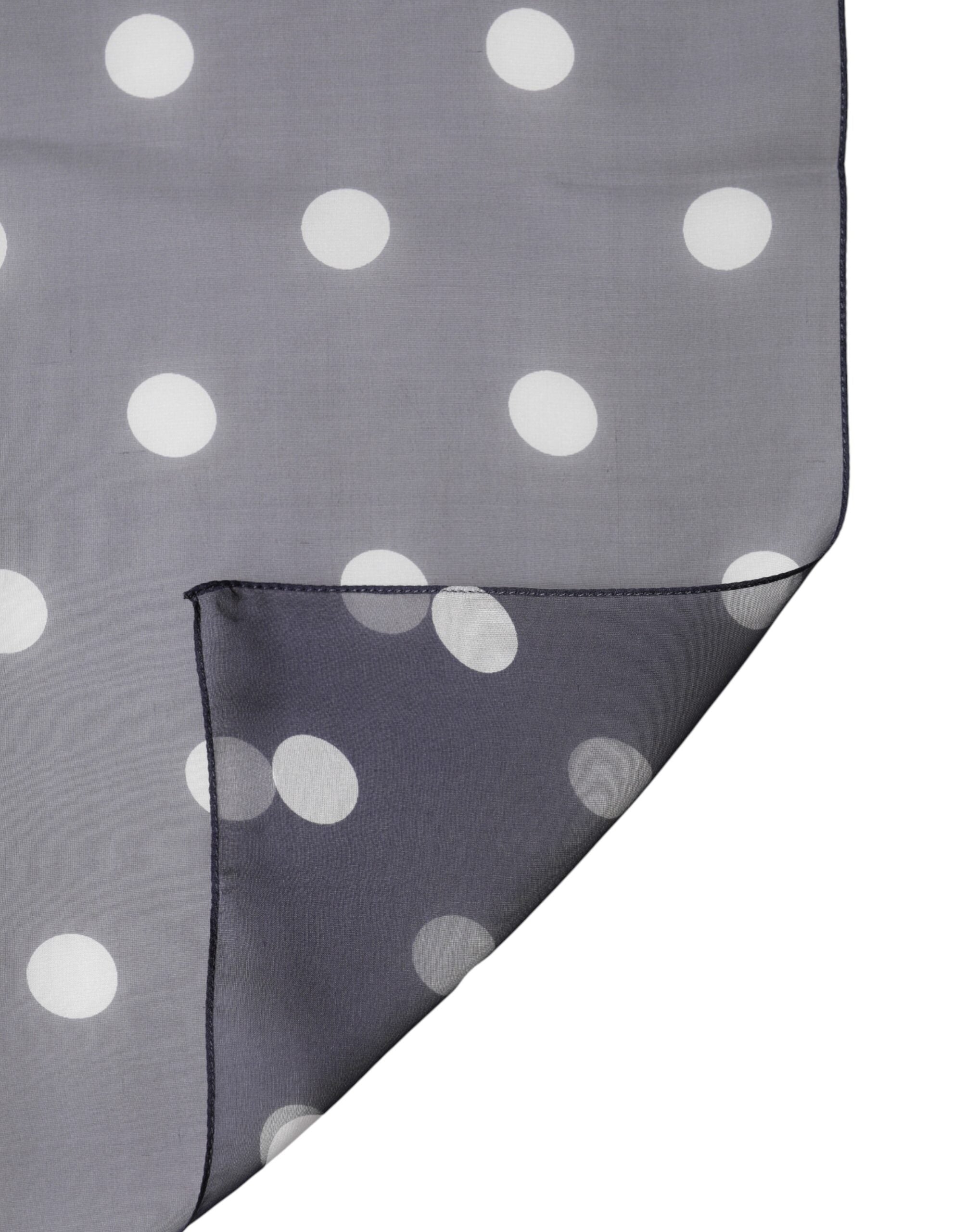 Blue Polka Dot Silk Square Foulard 91.5cm x 89.5cm Scarf