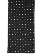 Black Polka Dot Neck Wrap Foulard 133.5cm x 12.5cm Scarf