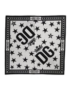 White DG Crown Print Square Foulard 52cm x 50.5cm Scarf