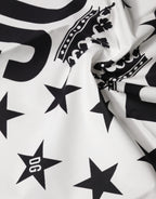 White DG Crown Print Square Foulard 52cm x 50.5cm Scarf