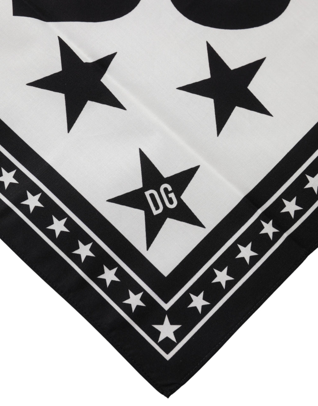 White DG Crown Print Square Foulard 52cm x 50.5cm Scarf