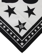 White DG Crown Print Square Foulard 52cm x 50.5cm Scarf