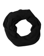 Black Wool Knit Neck Wrap Shawl Men Scarf