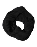 Black Cashmere Knit Neck Wrap Shawl 202cm x 26cm  Scarf